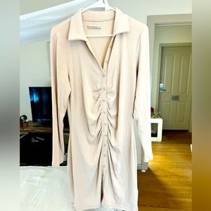 Womens A&F Mini Collared Sweater Dress/Ruched detail. Size L. Never worn.